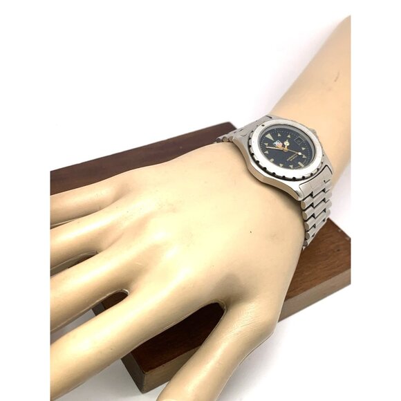 Tag Heuer Watch 972.613R Swiss Quartz Vintage Black Dial Silver Steel 34mm USED - Picture 3 of 14